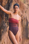 Maillot de bain 1 pièce lie de vin MILENA MASBATE