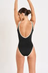 Maillot de bain 1 pièce femme uni noir Livia ANCOLIE LAVANDOU